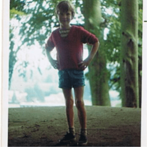 Early Days: The blogger in the '70s, taken by familly friend Mick Worsfold, atop a pillbox set to feature in at least one of his future novels