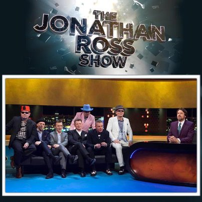 Sofa Antics: The Nutty Boys with JR (Photo courtesy of ITV) 