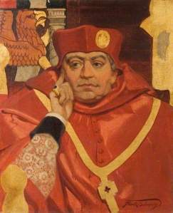 Sing Up: Cardinal Wolsey, here depicted by Frank O. Salisbury in his 1910 painting, asking the KRE to raise their voices