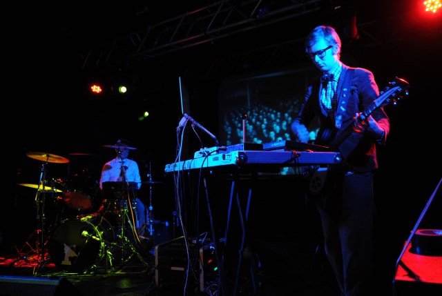 Dynamic Duo: Public Service Broadcasting's Wriggleworth, left, and Willgoose, on stage at Preston's 53 Degrees  in March (Photo: writewyattuk)