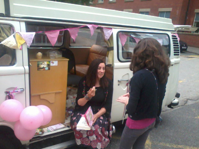 Write On: Cathy Cassidy signs a book for a fan at the  University of Central Lancashire