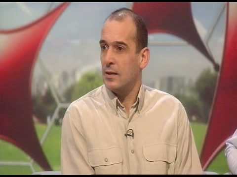 Timmy Time: Woking legend Tim Buzaglo back in the BBC Sport studios in 2009, 18 years after his hat-trick in the 4-2 win over Frank's West Brom (Photo: BBC)