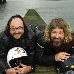 Donned Leathers: Dave Myers and Si King, waiting on a ride-out with Paul Hollywood