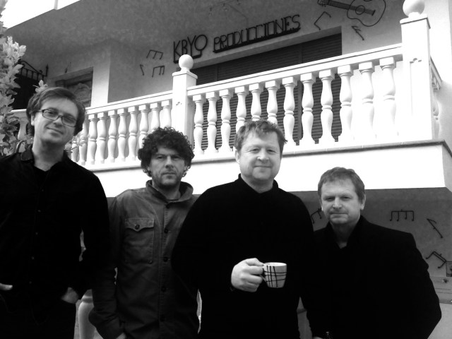 Back Again: Milltown Brothers in Spain during the recording of the new album, Long Road, with Barney missing, presumed brewing up