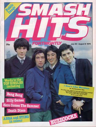Pop Idols: Buzzcocks on the front of Smash Hits in 1978 