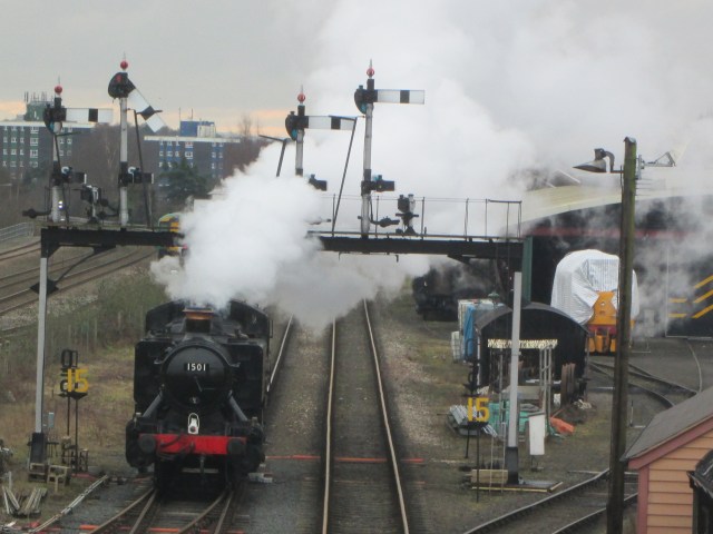 Severn Heaven: The blogger was chuffed to be back in Kidderminster, taking a brief wander by the Severn Valley Railway to spot a GWR 0-6-0 pannier tank steam loco before his afternoon at Aggborough (Photo: Malcolm Wyatt)