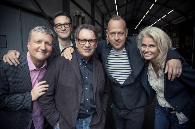 Lined Up: Squeeze 2015 style. From the left - Glenn Tilbrook, Stephen Large, Chris Difford, Simon Hanson and Lucy Shaw (Photo: Squeeze)