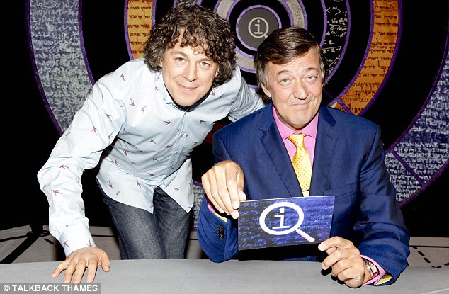 Quite Interesting: Alan Davies and host Stephen Fry on the QI set (Photo: BBC)