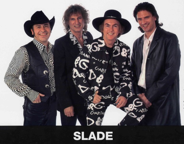 Four Play: Slade, 2015 style. From the left - Mal McNulty, Don Powell, Dave Hill and John Berry 