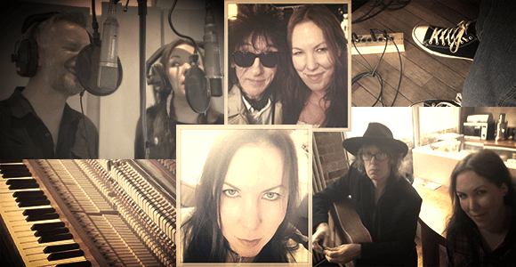 Studio Tan: Thea and friends recording Ghosts and Graffiti, including Billy Bragg, John Cooper Clarke and Mike Scott