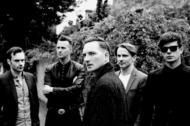 Feeling Good: The Feeling wait for your reaction to the new LP, with Dan Gillespie Sells in the centre