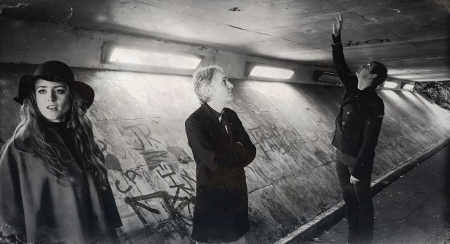 Subway Sect: Hannah, Simon and Erland, going underground in Skem (Photo: McCoy Wynne)