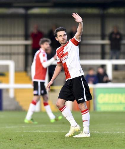 Goodbye Johnny: The Cards' player of the season, John Goddard, says his farewells at Kingfield, before the next chapter unfolds at Swindon Town (Photo: David Holmes)