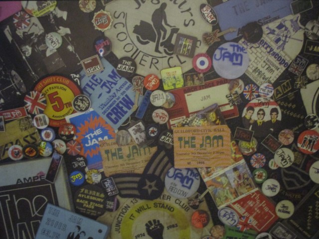 Jam Collage: Mementoes of the band in the exhibition's entrance hall (Photo: Malcolm Wyatt) 
