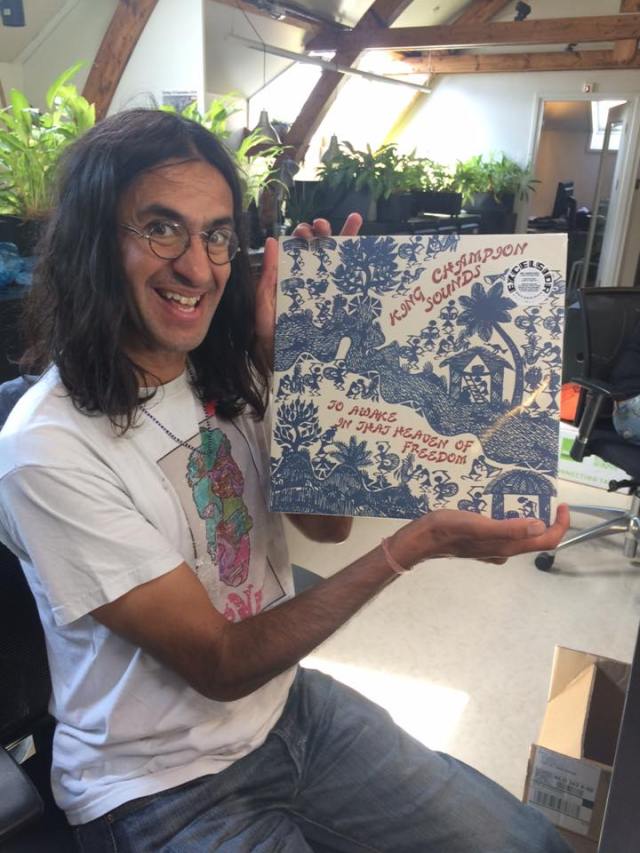 Vinyl Viewing: Ajay Saggar with the brand new King Champion Sounds album. 