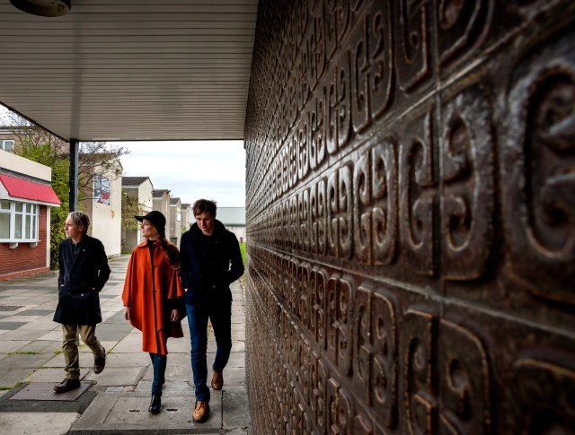 Skem Surfing: The Magnetic North's Simon Tong, Hannah Peel and Erland Cooper getting around Skelmersdale, (Photo copyright: McCoy Wynne)