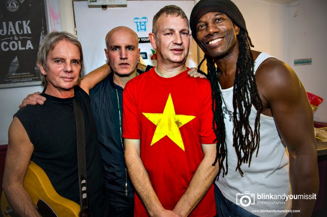 Backstage Pass: David Fenton, Ed Bazalgette, Steve Smith and Michael Bowes at Dingwall's (Photograph courtesy of © Derek D’Souza at www.blinkandyoumissit.com)
