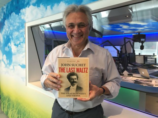 Lasting Legacy: John Suchet proudly displays his published work on the Strauss dynasty, The Last Waltz (Photo: Classic FM)