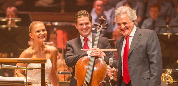 Liverpool Visit: John Suchet shares a joke with the Royal Liverpool Philharmonic Orchestra (Photo: Classic FM)