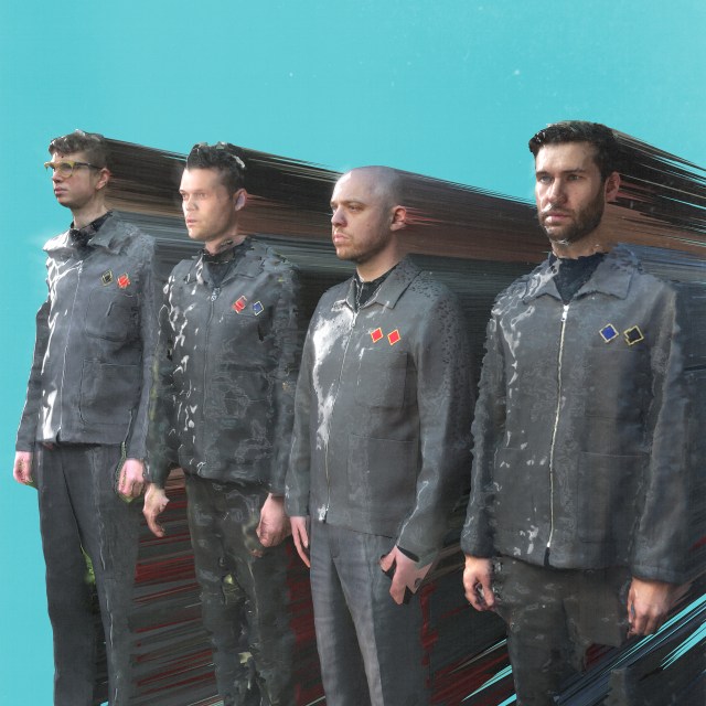 Uniform Re-Animation: Everything Everything, 2020 style. From the left - Alex Robertshaw, Jeremy Pritchard, Jonathan Higgs, Mike Spearman. 